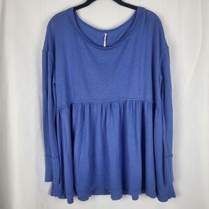 Free People Bluebelle Babydoll Top Size Small Oversized Long Sleeves Flowy Soft